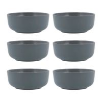 set 6 boles ceramica gris 15 cm