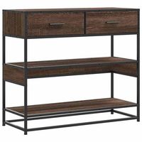 mesa consola madera de ingenieria marron roble 90x35x80 cm vidaxl
