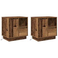 pack 2 uds mesita de noche  armario de noche  mesa de noche madera vieja 50 x 345 x 50 cm