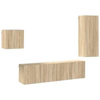 muebles de tv de pared 4 pzas madera de ingenieria roble sonoma vidaxl