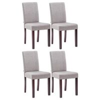 juego de 4 sillas de comedor ina de tela gris claro 47x41x91 cm clp