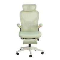 silla de oficina ergonomica plegable verde soporte lumbar y reposacabezas 3d ajustables