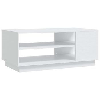 Mesa De Café - Mesa De Centro De Madera De Ingeniería Blanca 102x55x43 Cm