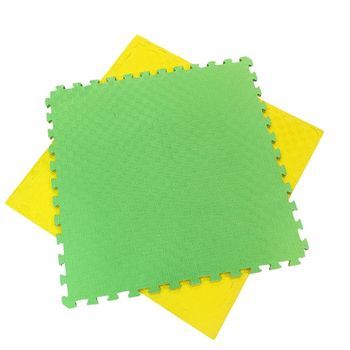 Tatami Puzzle 1x1x20 mm Verde - Amarillo Pack Ahorro【24 Unidades】 Antideslizante, Yoga, Pilates