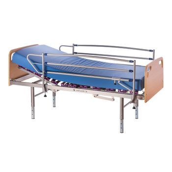 Cama Articulada Geriatrica De Hospital Electrica Con Colchon Sanitario Hr, Patas Regulables, Cabecero, Piecero Y Barandilla - 105 Cm X 190 Cm