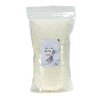 CUENCUM Cera de Soja Premium 1Kg para Hacer Velas Artesanales, Cera Natural en Pequeñas Perlas Similar a Parafina para Velas, Ideal para Proyectos DIY, Bolsa con Autocierre para Mejor Conservación y