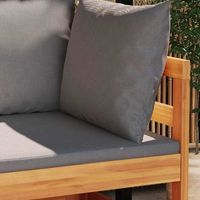 conjunto muebles de jardin 2 uds  mesa y sillas cojines gris oscuro madera acacia