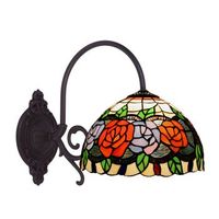 aplique con brazo tiffany diametro 20cm serie rosy