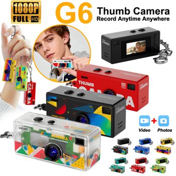 Mini Cámara Retro G6 con Llavero, Grabadora HD 1080P, Flash Incorporado, Enfoque Automático 130 °   Cámara Portátil con Pantalla LCD y Lente Gran Angular