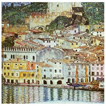 Legendarte - Cuadro Lienzo, Impresión Digital - Malcesine - Gustav Klimt - Decoración Pared Cm. 50x50