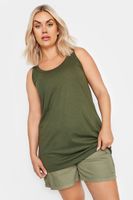 yours camiseta caqui sin mangas mujer curvy y tallas grandes yours