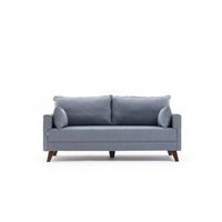 sofa 2 plazas bella soft azul