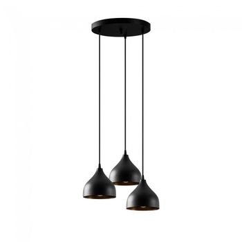 Lámpara colgante asney 18 negro (3 luces)