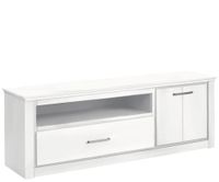 mueble de tv con 1 cajon y 1 puerta en pino blanco
