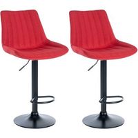 set de 2 taburetes de bar toni en tela rojo 50x495x91 cm clp