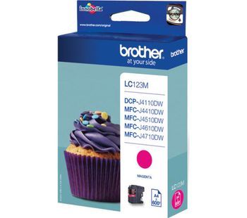 BROTHER LC123M Magenta Ink Cartridge, Magenta