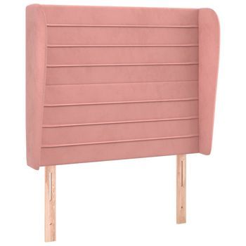 Cabecero Con Orejas De Terciopelo Rosa 103x23x118/128 Cm Vidaxl