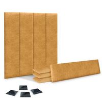 dhome juego de 8 paneles tapizados de lana ecologica pack autoadhesivos para pared acusticos absorbentes proteccion mostaza 60x20cm x8