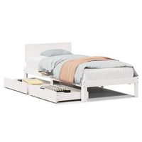estructura cama con cajones madera maciza pino blanco 100x200cm vidaxl