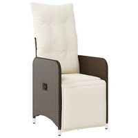 sillon reclinable de jardin  silla de jardin con cojines ratan sintetico marron