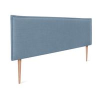 cabecero de lino natural liso con ribete 160x105cm con patas camas 150160 - azul