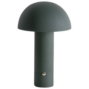 Lámpara De Mesa Moderna De Hierro Para Interior Y Exterior Con Luz Led Inalámbrica Seta Verde Oscuro Bojo