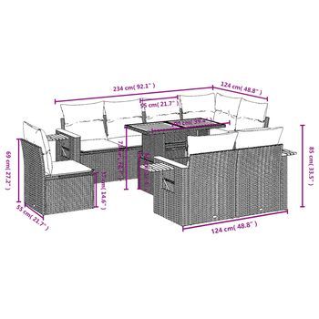 Conjunto De Combinación Para El Ocio En El Jardín (compuesto Por 9 Piezas, Con Cojines)