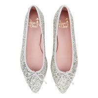 bailarina con punta alargada en glitter plateado