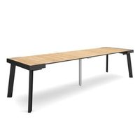 mesa consola extensible mesa comedor plegable 300 para 14 comensales patas de madera estilo moderno roble