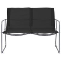 conjunto de muebles de jardin 4 uds  mesa y sillas tela y acero negro