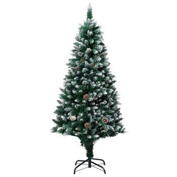 Árbol De Navidad Artificial Con Piñas Y Nieve Blanca 180 Cm Vidaxl