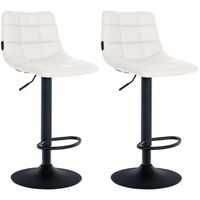 juego de 2 taburetes de bar jerry en polipiel simil cuero blanco 465x43x87 cm clp