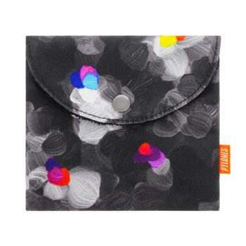Pochette para jabón  negro algodón plastificado  14 x  12 cm x 12 cm
