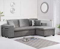 lena grey velvet reversible chaise sofa bed