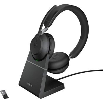 Auriculares Jabra Evolve2 65 inalámbricos Bluetooth para oficina con cancelación de ruido y micrófono, color negro