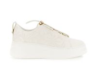 zapatillas con cordones elasticos en piel revestida y adornos off white