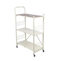 carrito de almacenaje metalica 105x76x345cm plegable con ruedas blanco