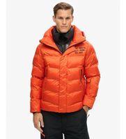 superdry para hombre ms110175a abrigo ski sport puffer naranja m casual nylon reciclado