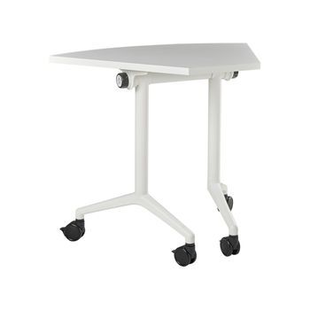Escritorio Moderno Plegable Con Ruedas Mesa Móvil Portátil 90 X 64 Cm Estructura Metálica Blanco Cavi
