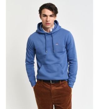 Gant para hombre. 2007058 Sudadera con capucha Shield azul (S), Casual, Algodón