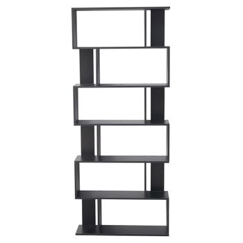Biblioteca con 6 estantes de mdf negra