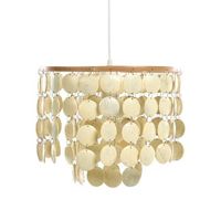 lampara de arana colgante de cascaras de coco estilo boho beige claro parangi