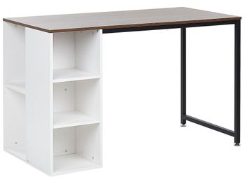 Escritorio  120 cm 60 cm marrón blanco