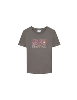 Camiseta Champion Ss Mujer Gris