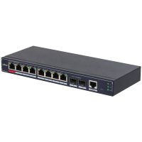 switch dahua sg4010p-2f 8xrj45 gigabit 2xsfp poe gestion l2 sin ventilador negro