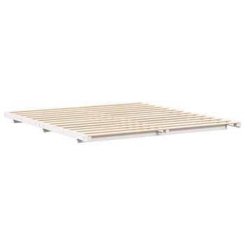 Estructura De Cama Blanco 180 X 210 Cm Madera Maciza De Pino