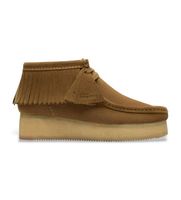 clarks para mujer 26182855 botines de ante wallabee wedge fringe marron 37 3 a 5cm cordones casual