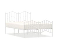 estructura cama metal con cabecero y estribo blanco 120x190 cm con cabecero y pie de cama