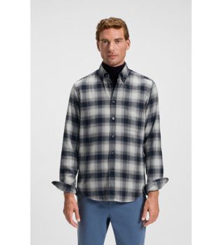 BOSS para hombre. 50549430 Camisa Rickert gris (L), Casual, Algodón, Manga larga