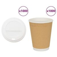 vasos de cafe de papel con tapa 1000 uds 16oz 400ml vidaxl